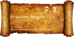 Praschek Ninett névjegykártya